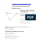 Ecuaciones de la recta en el plano