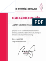 Certificado de Conclusão: Leandro Batista de Macedo
