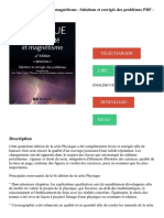Physique 2 _ Electricité et magnétisme - Solutions et corrigés des problèmes PDF - Télécharger, Lire