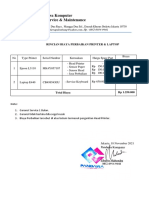 Pandawa Komputer - Rincian Biaya Perbaikan Printer & Laptop