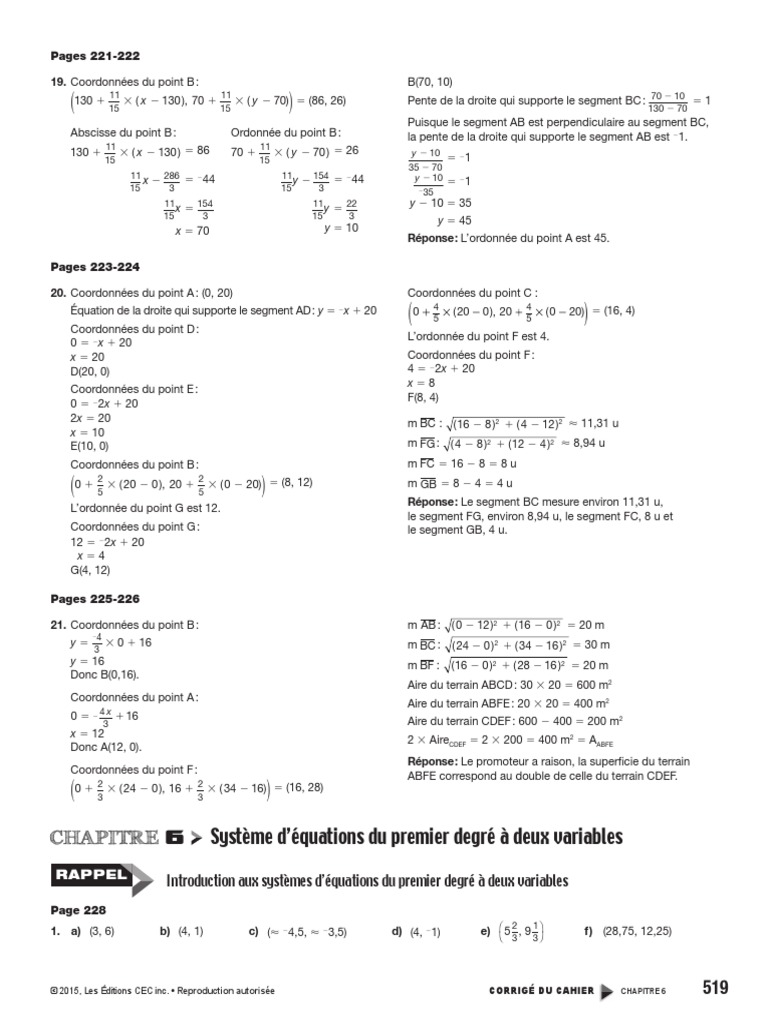 Point De Mire Secondaire 5 Corrigé Pdf Corrigé Chapitre 6 Point de Mire | PDF | Équations | Économie
