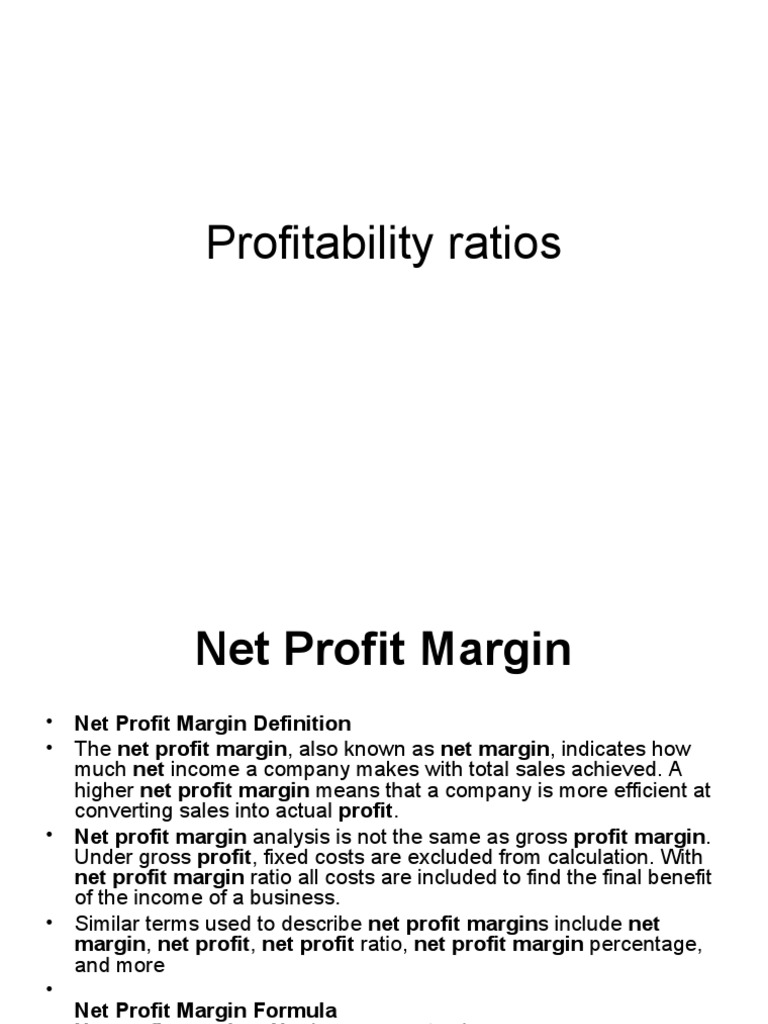 Profitability Ratios | PDF | Gross Margin | Equity (Finance)