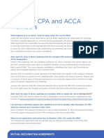 Faqs For Cpa and Acca Members: Mutual Recognition Agreements