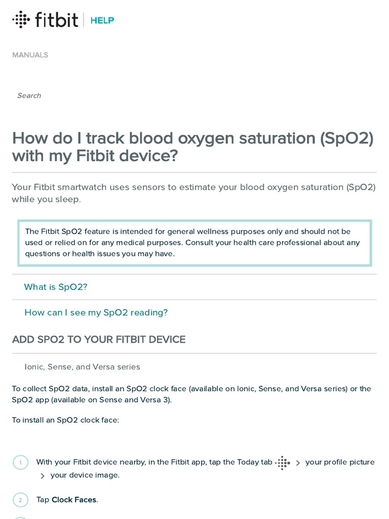 How Do I Track Blood Oxygen Saturation (SpO2) With My Fitbit Device