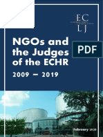ECLJ Report,NGOs and the Judges of the ECHR, 2009-2019, February 2020