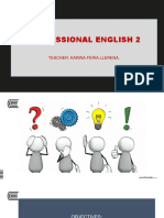 Professional English 2: Teacher: Karina Feria Llerena