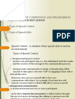 Communicative Competence and Strategies in Various Speech Situations, 12 March 2021