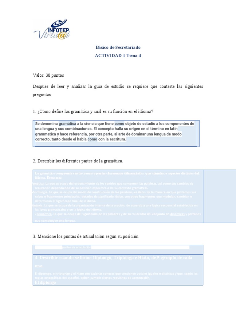 Actividad Del Modulo 4 | PDF | Palabra | Gramática
