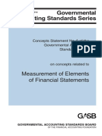 Governmental Accounting Standards Series: Measurement of Elements of Financial Statements