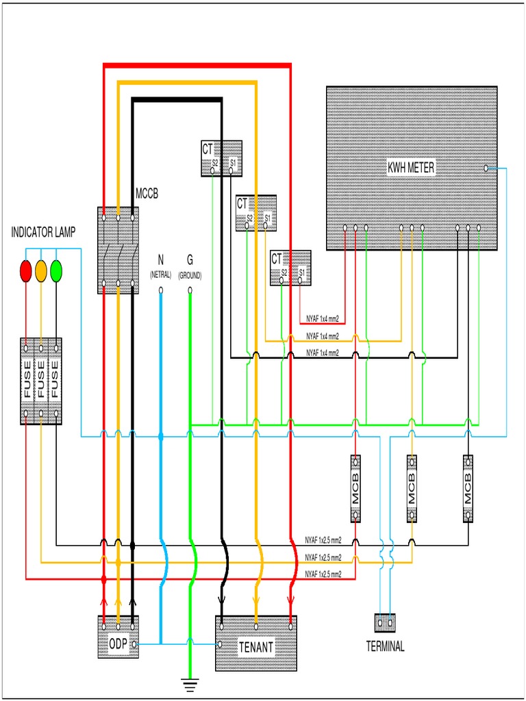 Single Line Diagram Power Supply KWH Meter R3 | PDF