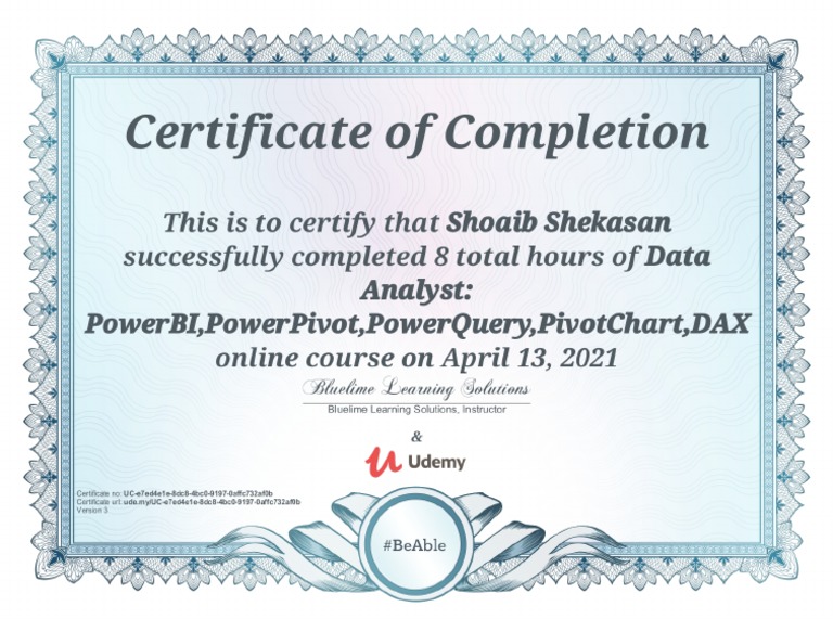 Data Analyst Certificate | PDF