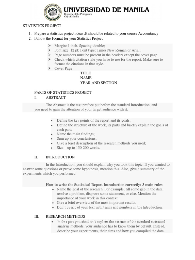 Writing a Statistical Report Guide | PDF | Statistics | Experiment