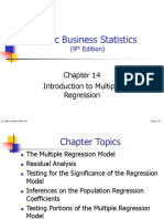 Basic Business Statistics: Introduction To Multiple Regression