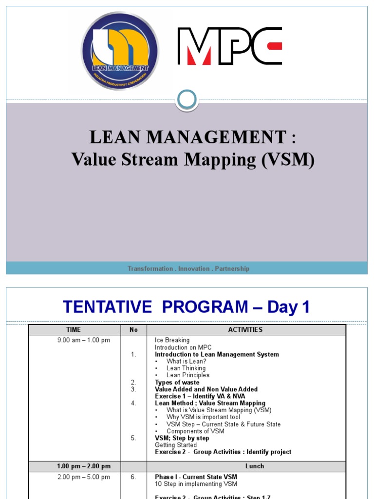 Value Stream Mapping in Lean Management | PDF | Lean Manufacturing ...