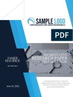 Argumentative Research Paper Cover Page Template