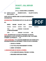 Microsoft - SQL Server Introduction of DBMS:: Data