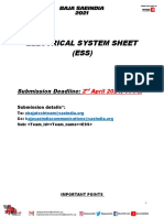 Electrical System Sheet (ESS) : Submission Deadline