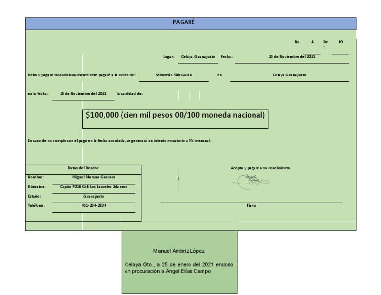 Pagare y Endoso 1 | PDF