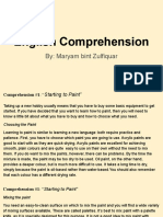 English Comprehension: By: Maryam Bint Zulfiquar