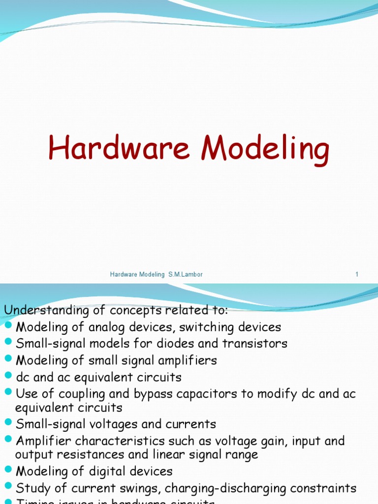 Comprehensive Guide to Hardware Modeling | PDF | Electrical Network | Diode