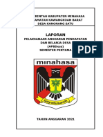 Cover Laporan Pelaksanaan Apbdes Semester Pertama Desa Kanonang Satu Tahun 2021