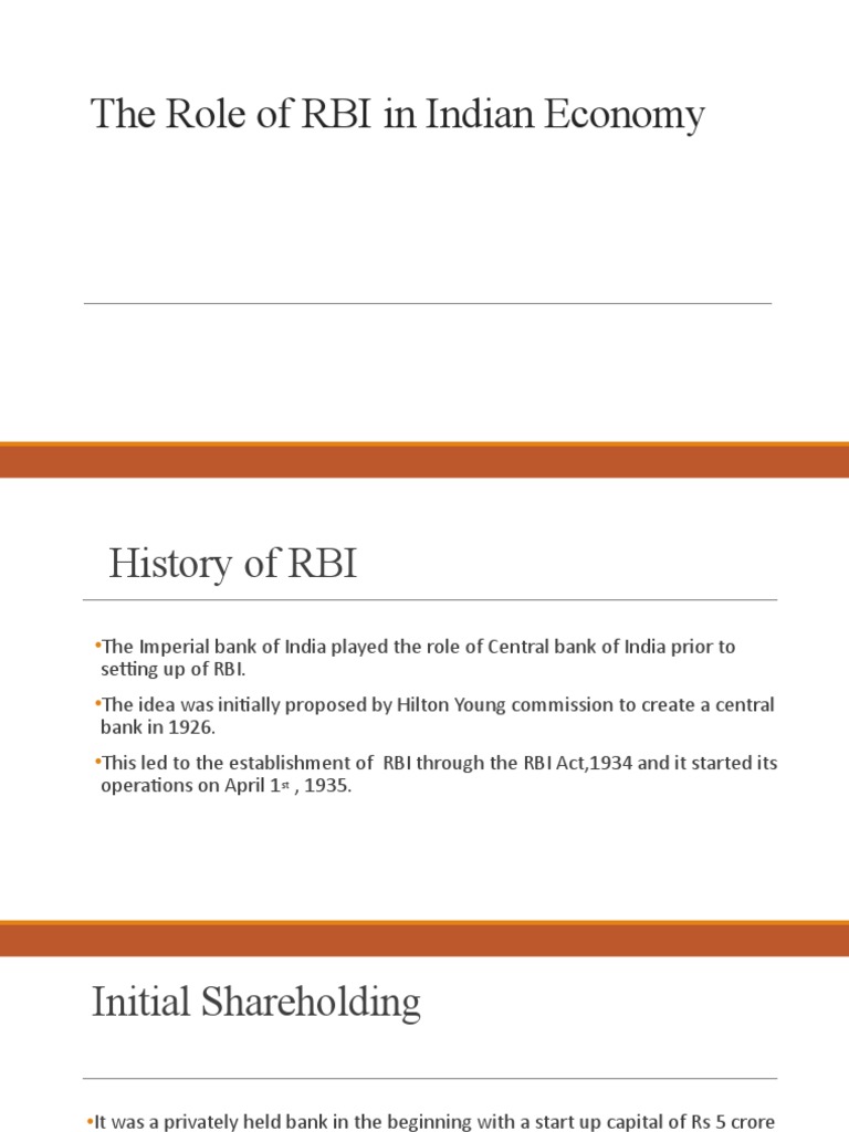 RBI's Impact on India's Economy | PDF | Reserve Bank Of India ...