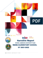 Narrative Report: Wawa Elementary School SY 2021-2022