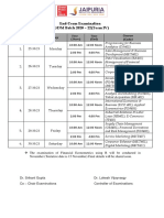 End Term Exam Schedule - Term IV (PGDM 2020-22)