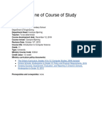 Outline of Course of Study: Faculty of Engineering Secondary School Department of Engineering