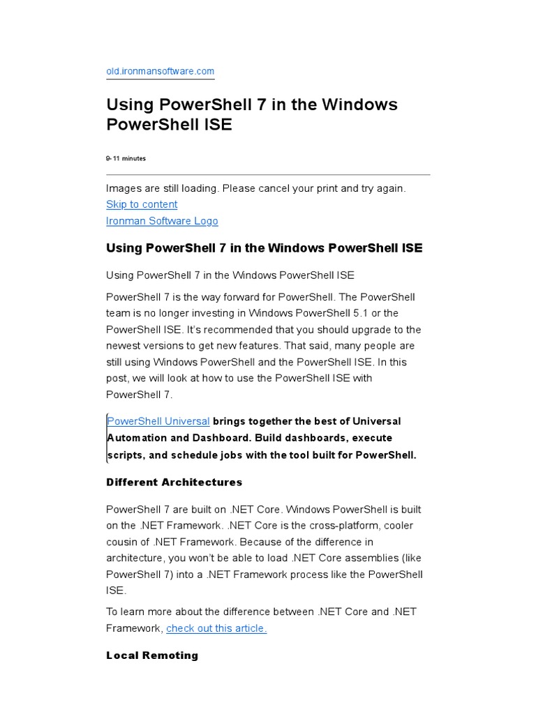 Using PowerShell 7 in The Windows PowerShell ISE | PDF | Computer ...