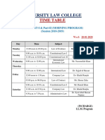 Time Table LL.M. 2018-19