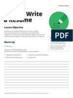 How To Write A Resume: Lesson Objective