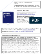 Deviant Behavior: To Cite This Article: Timothy W. Clark (2008) Structural Predictors of Brazilian Police
