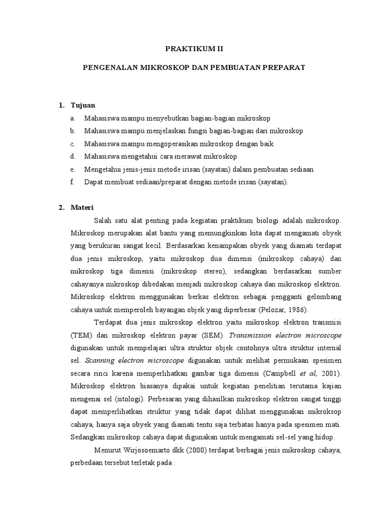 Syarat Preparat untuk Mikroskop Elektron | PDF | Sains & Matematika