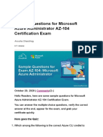 Sample Questions For Microsoft Azure Administrator AZ-104 Certification Exam