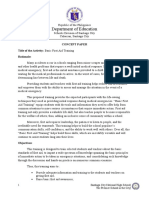 Department of Education: Concept Paper Title of The Activity: Basic First Aid Training Rationale