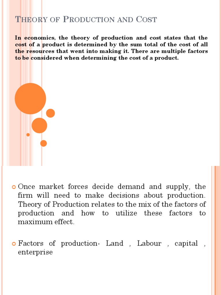 Theory of Production and Cost Analysis | PDF | Production Function ...