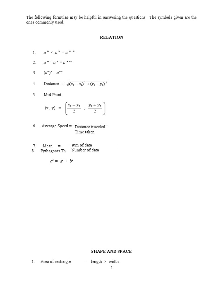 Essential Mensuration Formulas | PDF | Area | Circle