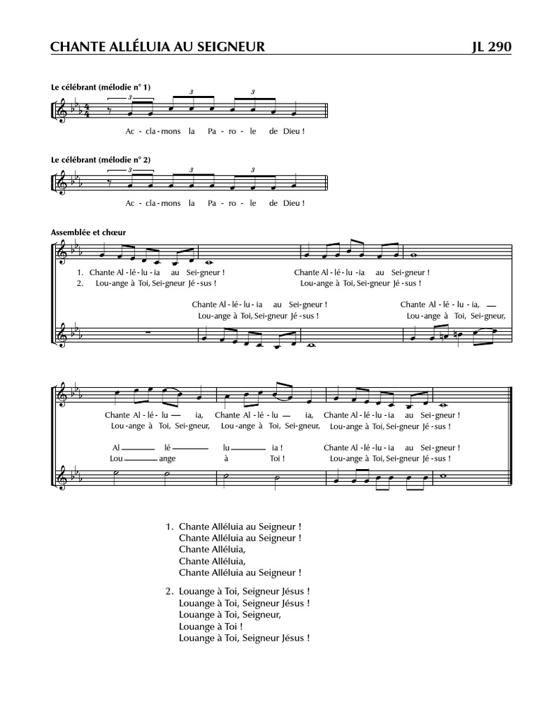 Alleluia - Chante - Alleluia - Au - Seigneur | PDF | Souccot | Liturgie ...