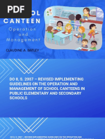 School Canteen Management Guidelines | PDF | Food Safety | Teachers