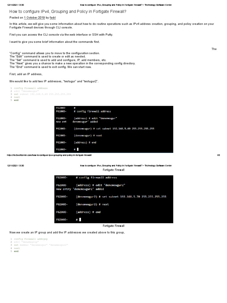 How to configure ipv4 grouping and policy in fortigate firewall