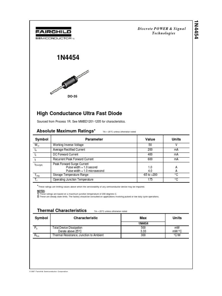 High conductance ultra fast diode absolute maximum ratings descargar