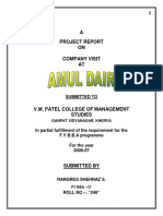 Project Report On Amul Dairy