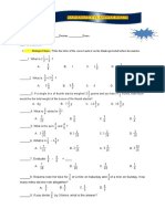 FIRST QUARTER Math Answer Sheets