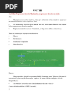 Unit Iii: 1 A. Define Preprocessor Directive? Explain The Pre-Processor Directives in Detail