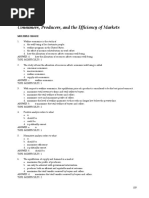 Consumers, Producers, and The Efficiency of Markets: Multiple Choice