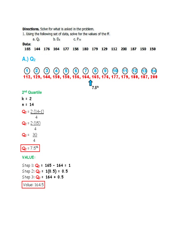 Word Problems Involving Quartile, Decile & Percentile | PDF ...