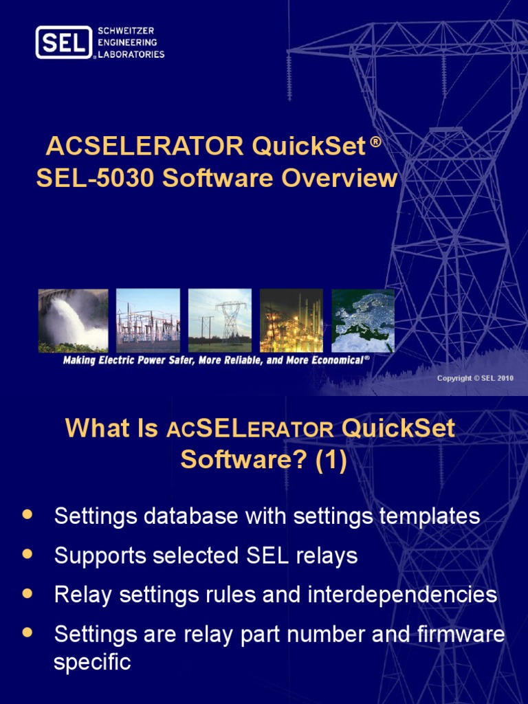 Acselerator Quickset SEL5030 Software Overview PDF Databases