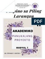 Module 7 Filipino Sa Piling Larangan Akademiko Panukalang Proyekto