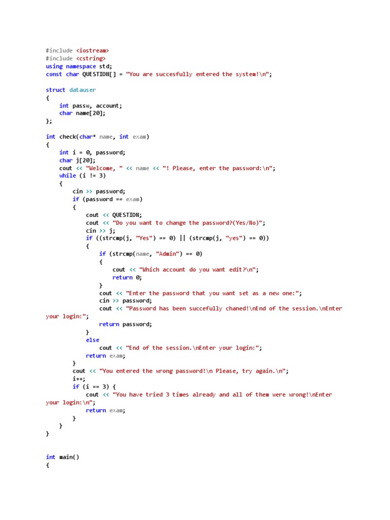 Datauser: Using Namespace Const Char Struct Int Char | PDF | Namespace ...